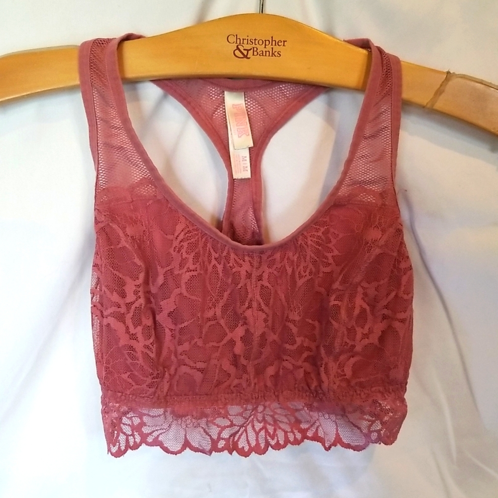 PINK Victoria Secret mauve lace bralette